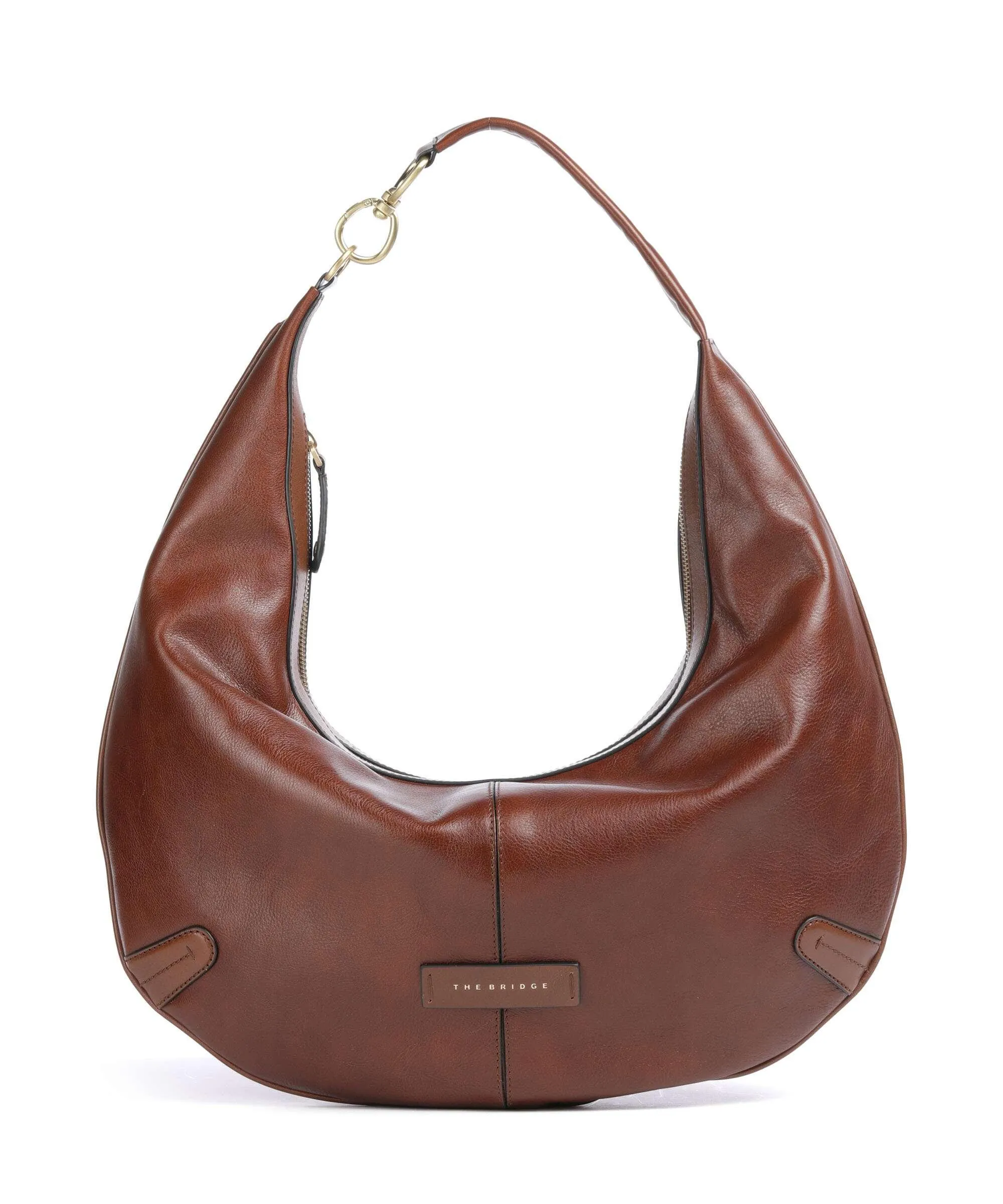  The Bridge Flavia Borsa hobo pelle di vacchetta finemente grana marrone  