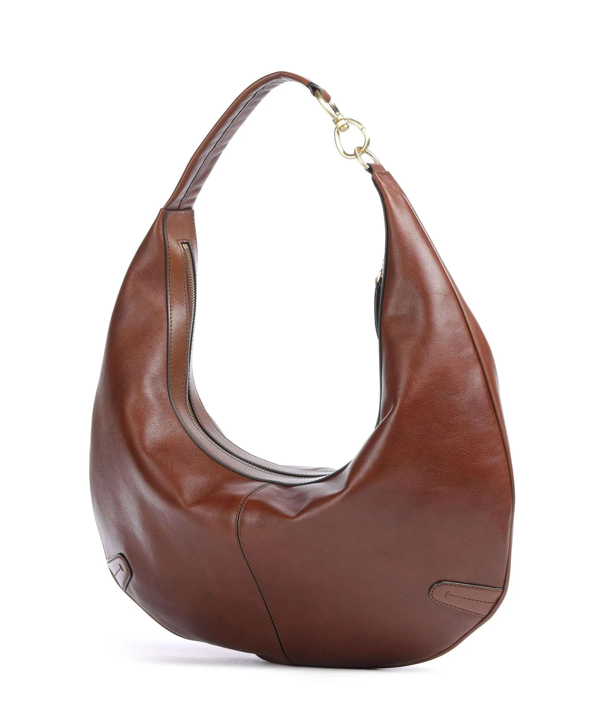  The Bridge Flavia Borsa hobo pelle di vacchetta finemente grana marrone  