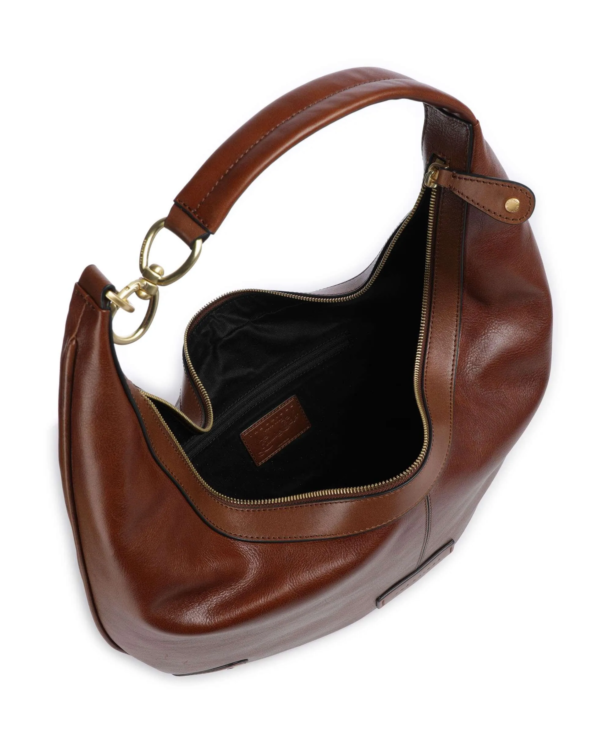  The Bridge Flavia Borsa hobo pelle di vacchetta finemente grana marrone  