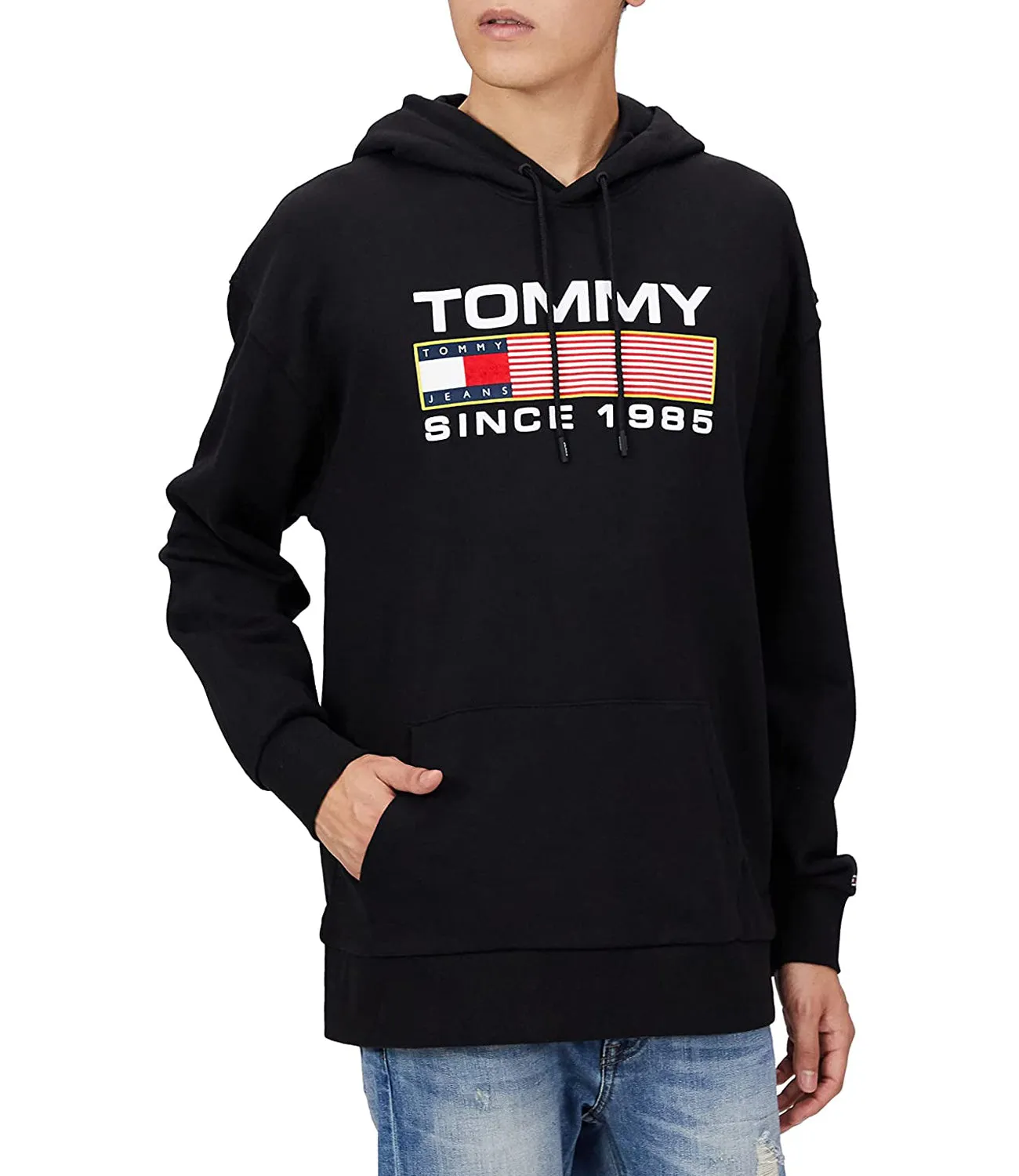 Tommy Jeans Felpa cappuccio Uomo Mod. DM0DM15009 BDS BLACK