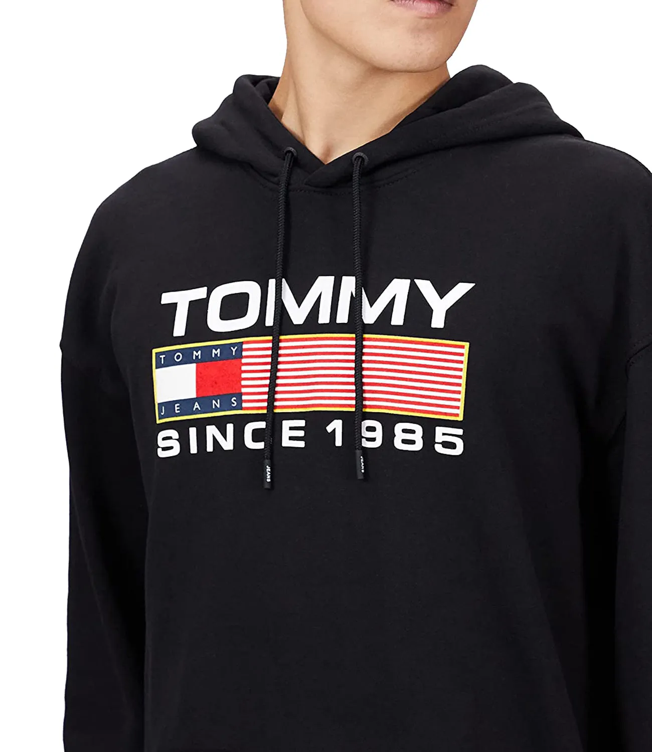 Tommy Jeans Felpa cappuccio Uomo Mod. DM0DM15009 BDS BLACK