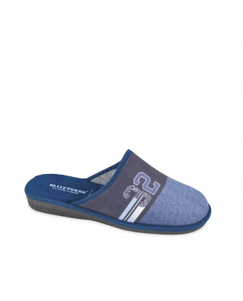 VALLEVERDE 58800 uomo pianelle pantofole panno blu