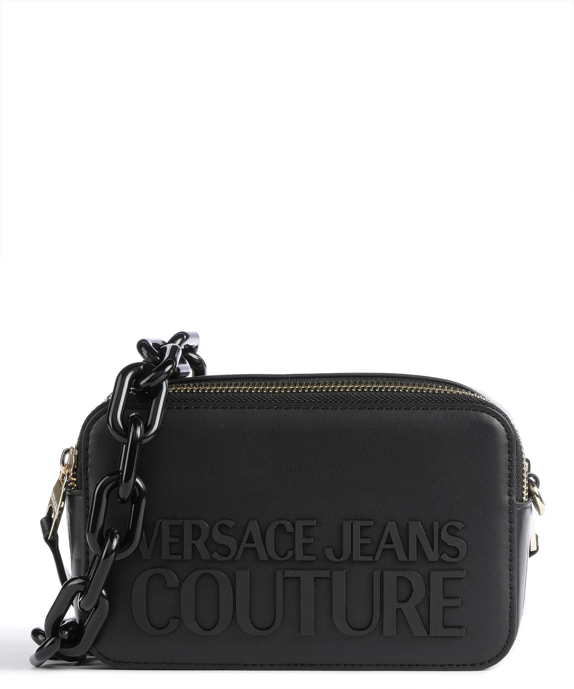  Versace Jeans Couture Institutional Logo Borsa a tracolla pelle sintetica nero  